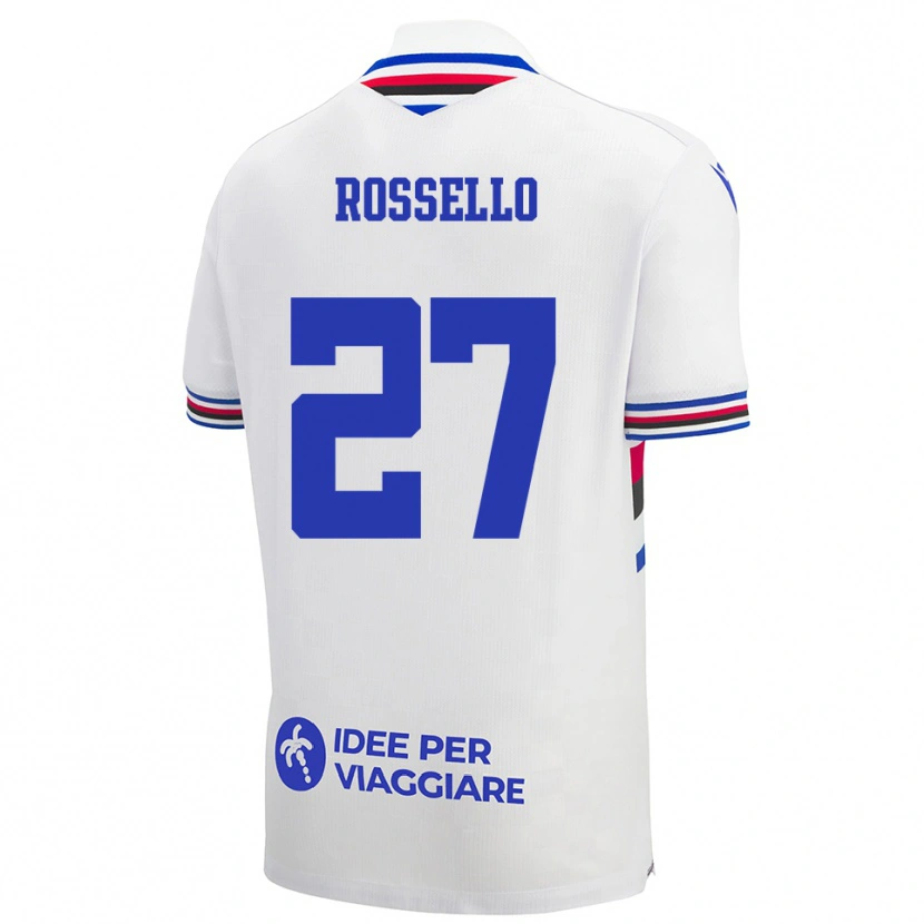 Danxen Criança Camisola Simone Rossello #27 Branco Azul Vermelho Alternativa 2025/26 Camisa Brasil