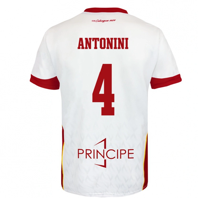 Danxen Criança Camisola Matias Antonini #4 Branco Vermelho Alternativa 2025/26 Camisa Brasil