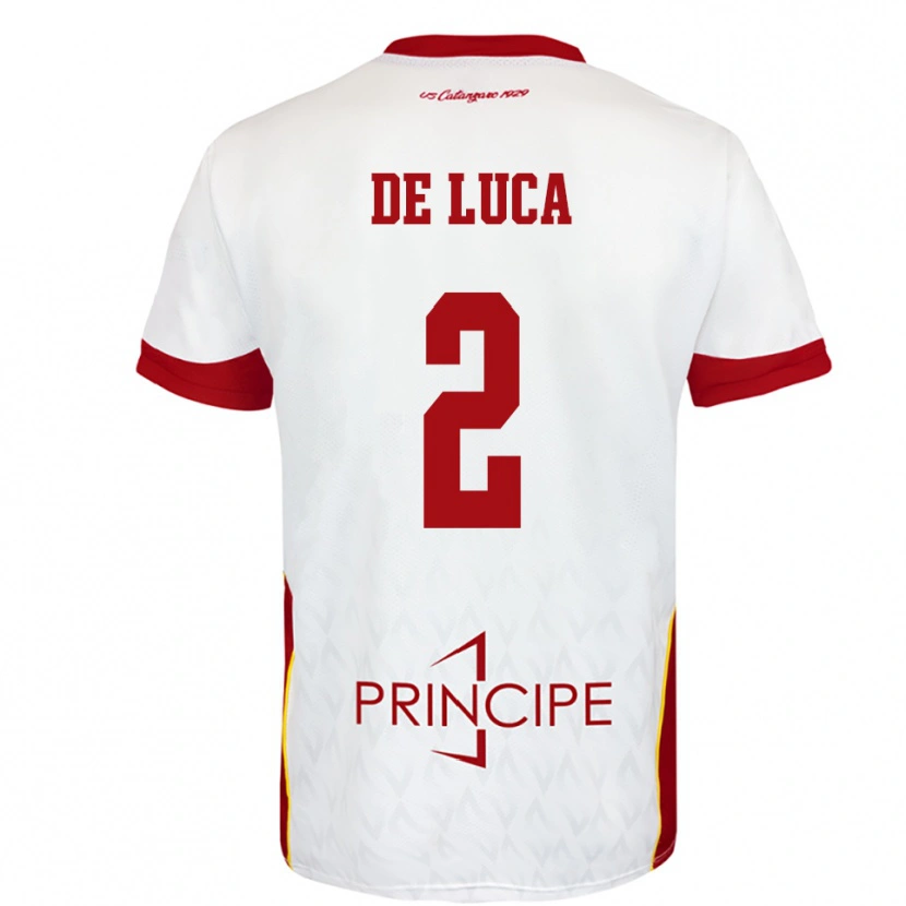 Danxen Criança Camisola Gabriele De Luca #2 Branco Vermelho Alternativa 2025/26 Camisa Brasil
