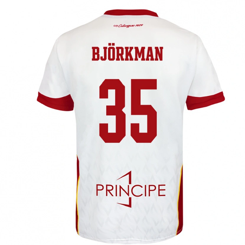 Danxen Criança Camisola Robin Björkman #35 Branco Vermelho Alternativa 2025/26 Camisa Brasil