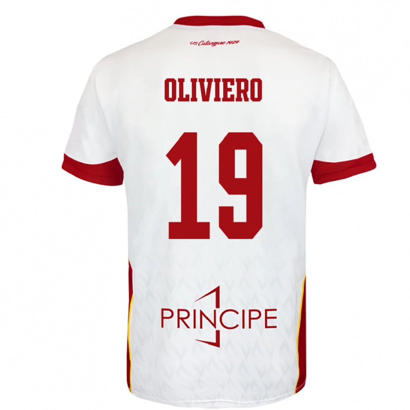 Danxen Criança Camisola Andrea Oliviero #19 Branco Vermelho Alternativa 2025/26 Camisa Brasil