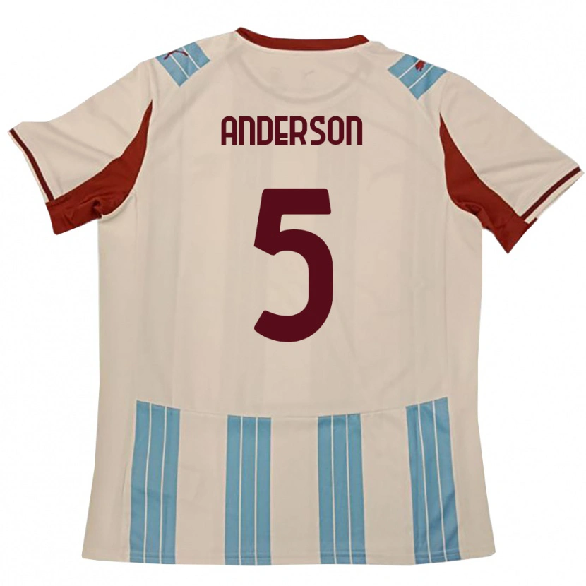 Danxen Criança Camisola Marcus Anderson #5 Azul Celeste Branco Alternativa 2025/26 Camisa Brasil