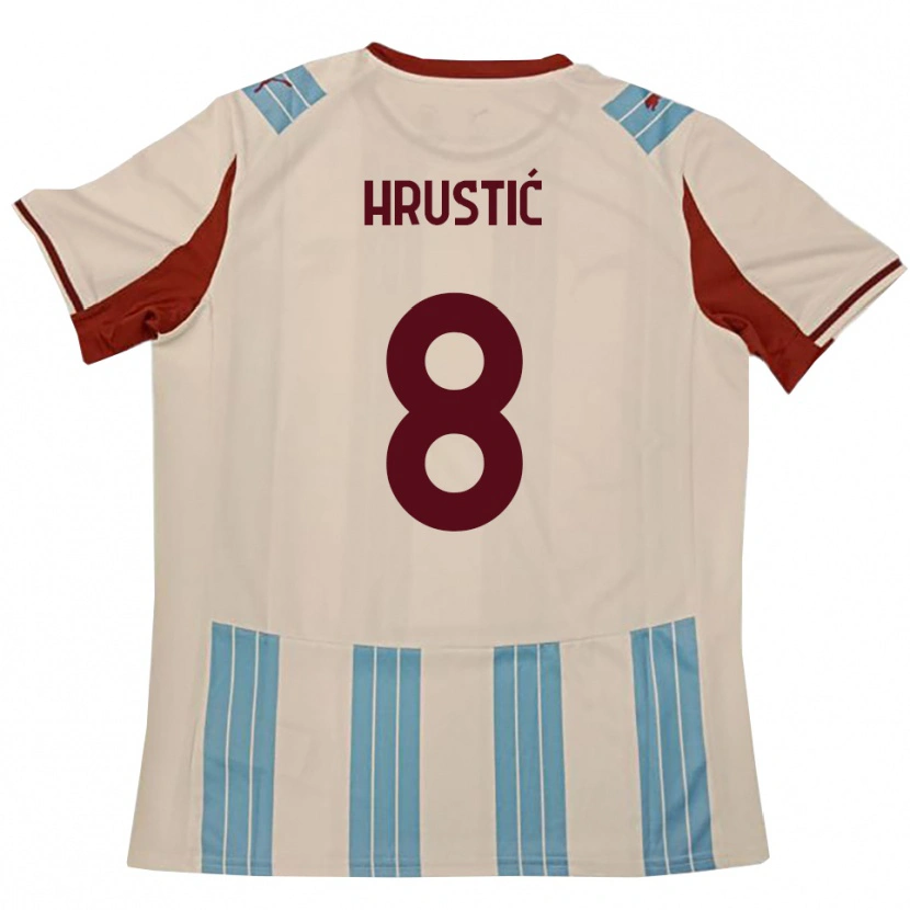 Danxen Criança Camisola Ajdin Hrustic #8 Azul Celeste Branco Alternativa 2025/26 Camisa Brasil