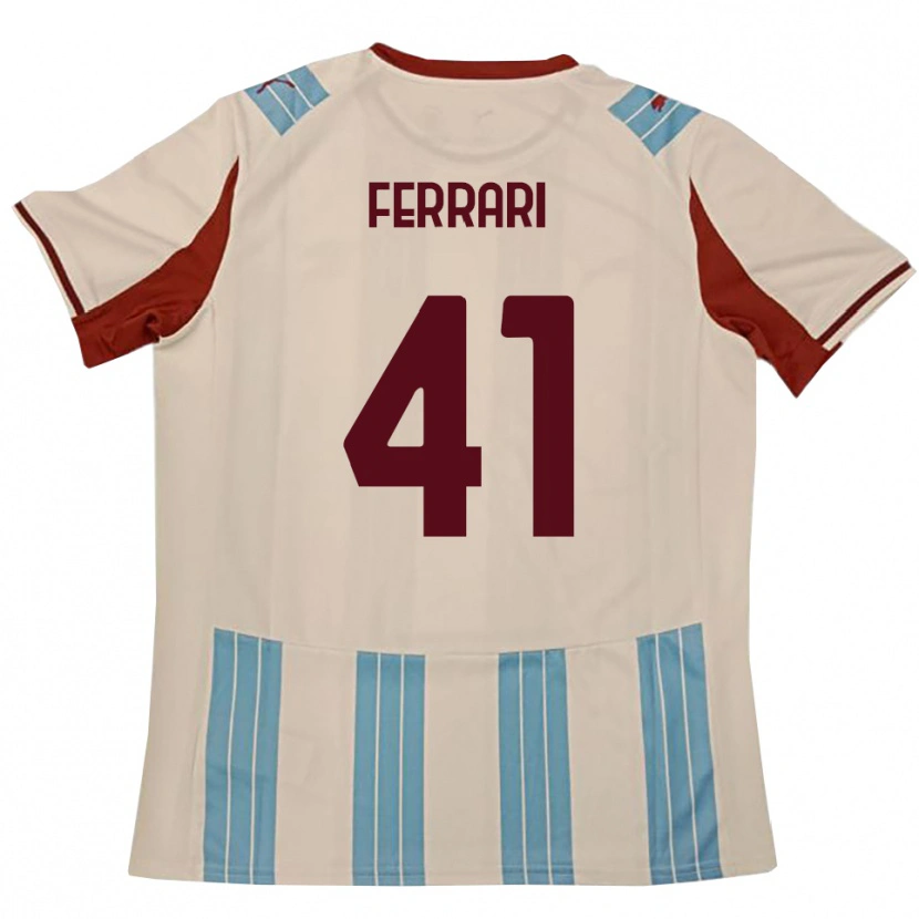 Danxen Criança Camisola Tommaso Ferrari #41 Azul Celeste Branco Alternativa 2025/26 Camisa Brasil
