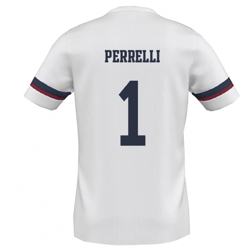 Danxen Criança Camisola Samuele Perrelli #1 Branco Vermelho Alternativa 2025/26 Camisa Brasil