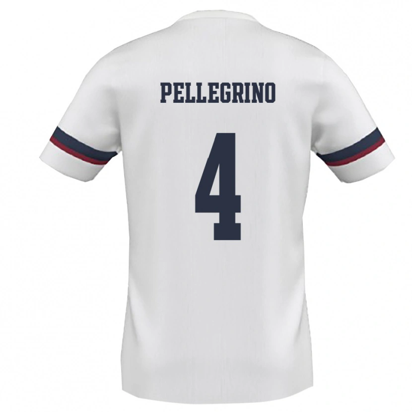 Danxen Criança Camisola Francesco Pellegrino #4 Branco Vermelho Alternativa 2025/26 Camisa Brasil