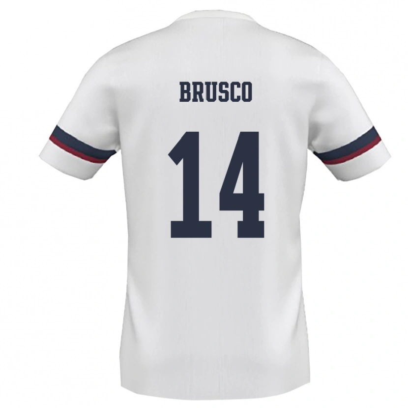 Danxen Criança Camisola Alessandro Brusco #14 Branco Vermelho Alternativa 2025/26 Camisa Brasil