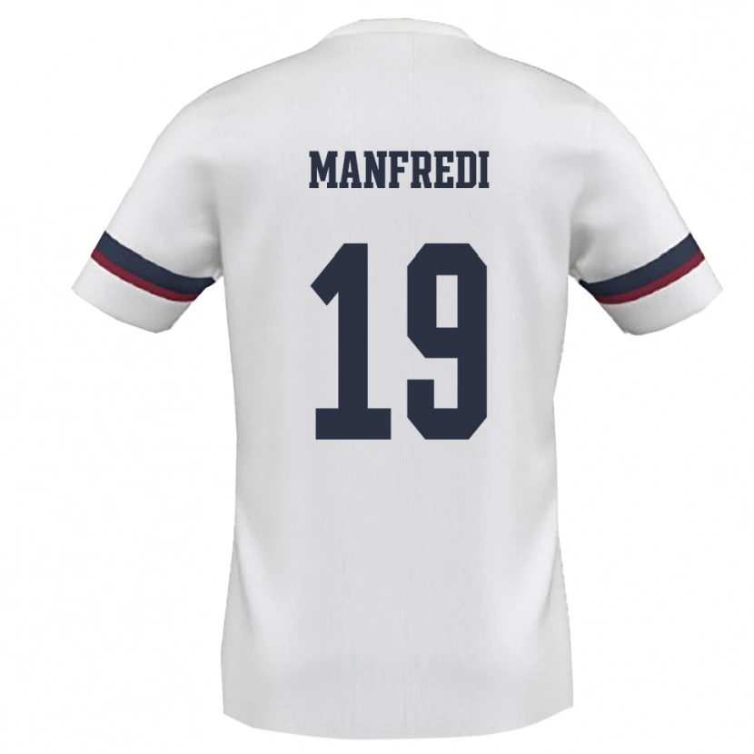 Danxen Criança Camisola Antonio Manfredi #19 Branco Vermelho Alternativa 2025/26 Camisa Brasil