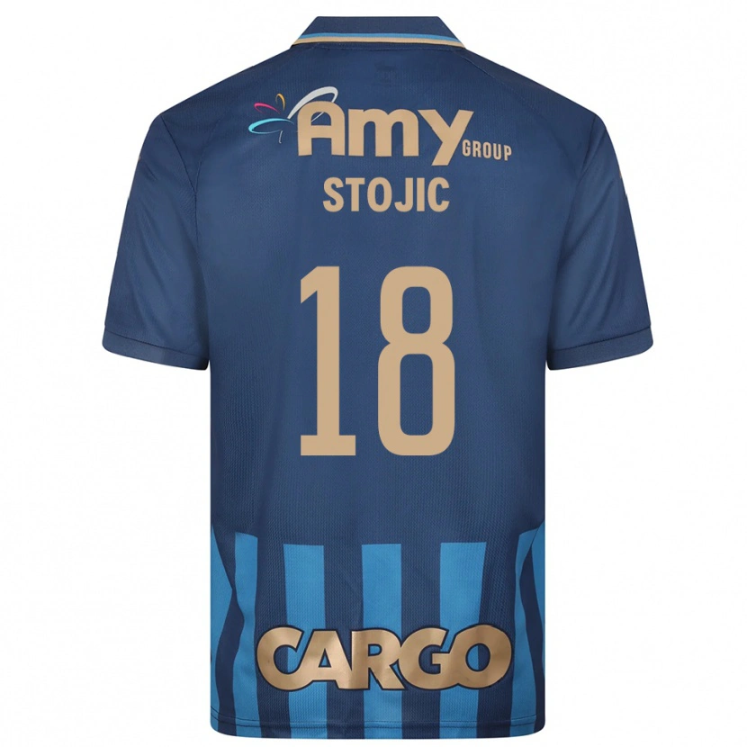 Danxen Criança Camisola Nemanja Stojic #18 Azul Marinho Alternativa 2025/26 Camisa Brasil