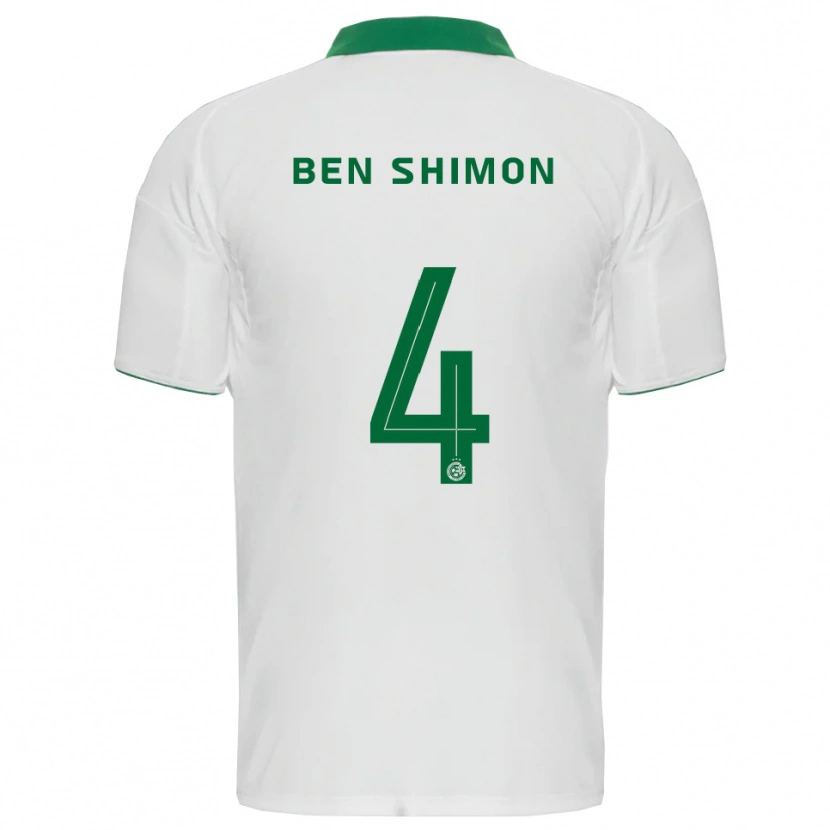 Danxen Criança Camisola Elad Ben Shimon #4 Branco Verde Alternativa 2025/26 Camisa Brasil