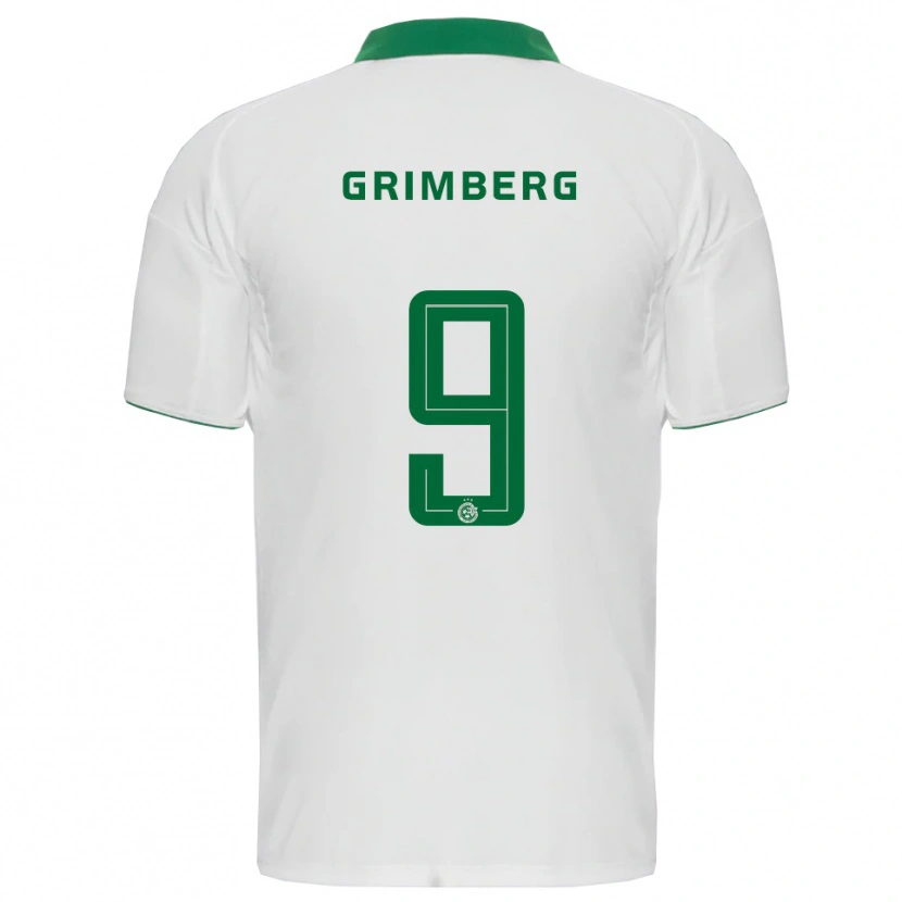 Danxen Criança Camisola Adam Grimberg #9 Branco Verde Alternativa 2025/26 Camisa Brasil