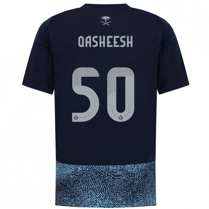 Danxen Criança Camisola Majed Qasheesh #50 Marinho Azul Celeste Alternativa 2025/26 Camisa Brasil