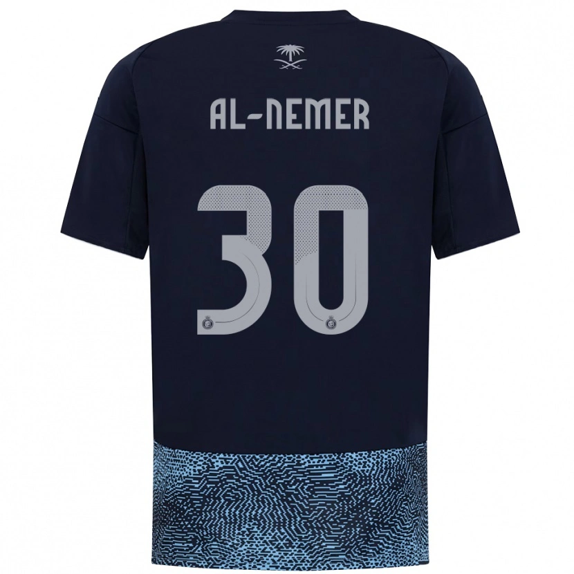 Danxen Criança Camisola Meshari Al-Nemer #30 Marinho Azul Celeste Alternativa 2025/26 Camisa Brasil