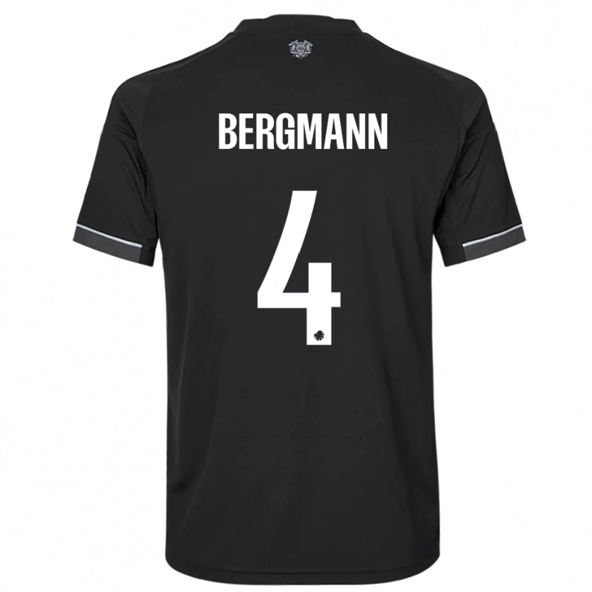 Danxen Criança Camisola Olivia Bergmann #4 Preto Branco Alternativa 2025/26 Camisa Brasil