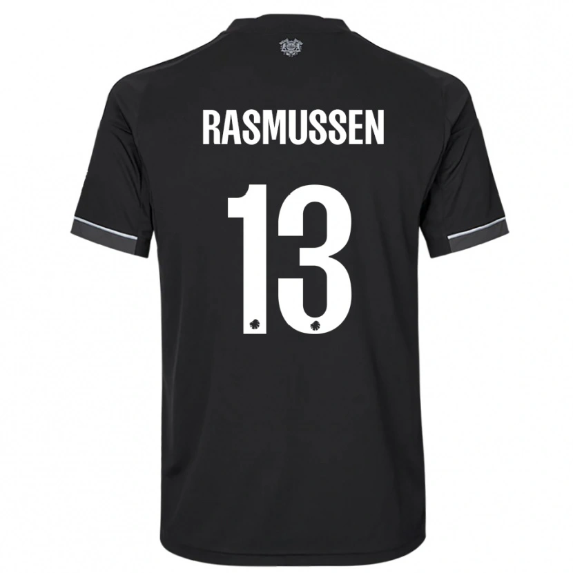 Danxen Criança Camisola Sara Rasmussen #13 Preto Branco Alternativa 2025/26 Camisa Brasil