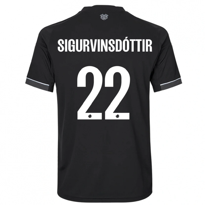 Danxen Criança Camisola Sunneva Sigurvinsdóttir #22 Preto Branco Alternativa 2025/26 Camisa Brasil