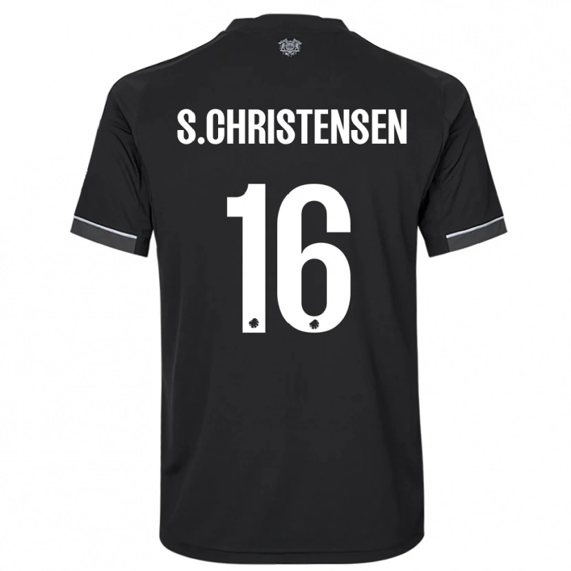 Danxen Criança Camisola Sebastian Christensen #16 Preto Branco Alternativa 2025/26 Camisa Brasil