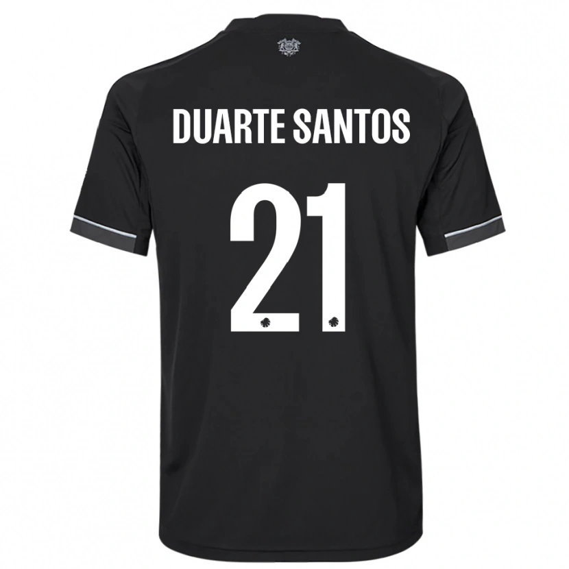 Danxen Criança Camisola Gabriel Duarte Santos #21 Preto Branco Alternativa 2025/26 Camisa Brasil