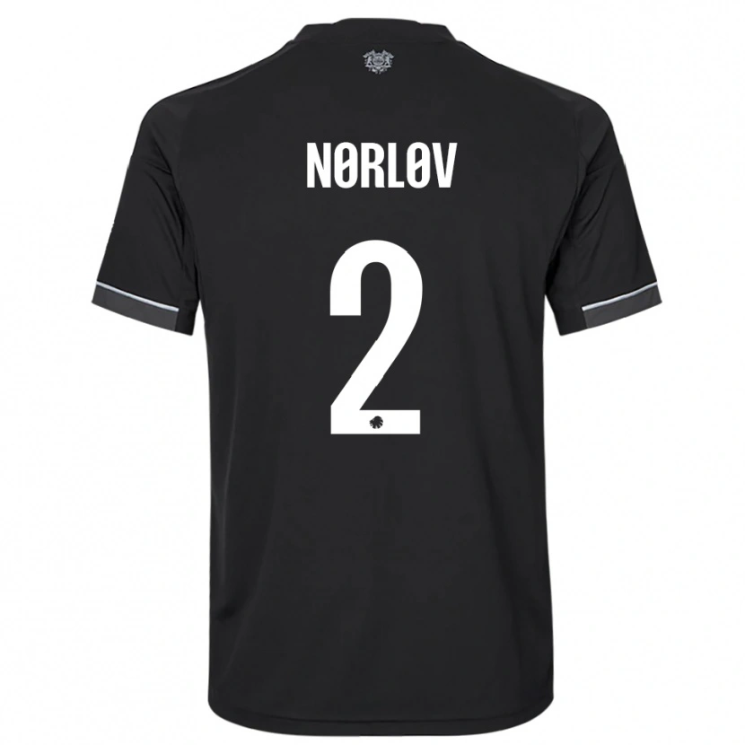 Danxen Criança Camisola William Nørløv #2 Preto Branco Alternativa 2025/26 Camisa Brasil