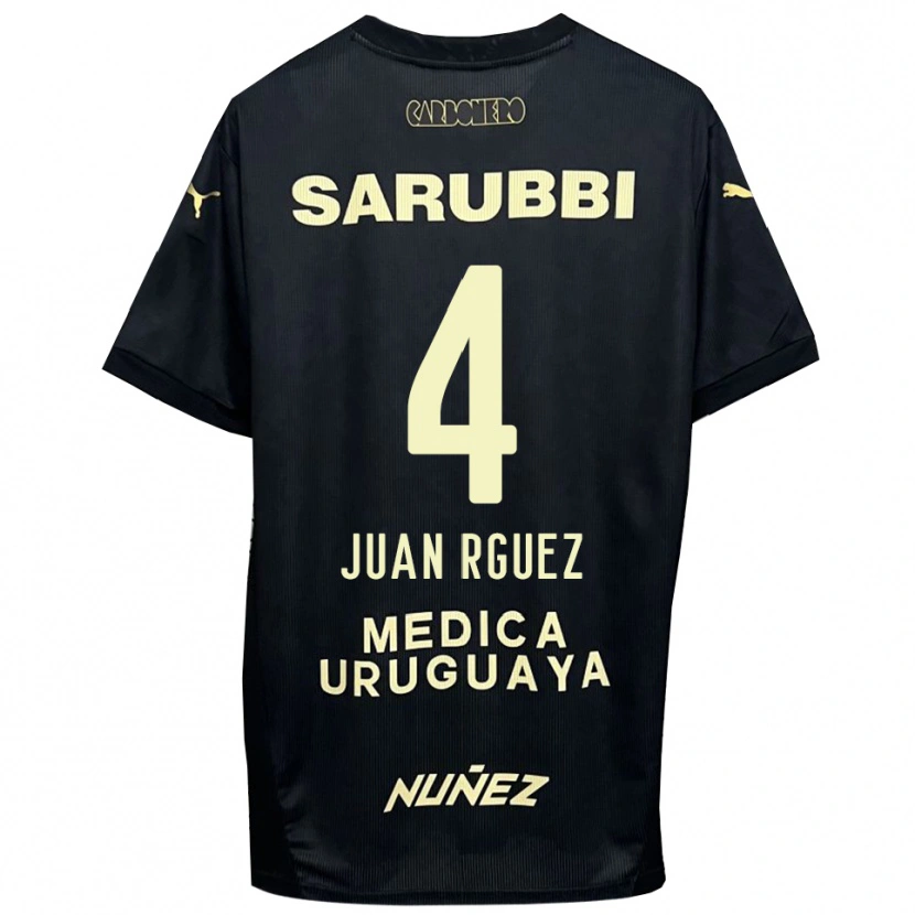Danxen Criança Camisola Juan Rodríguez #4 Preto Dourado Alternativa 2025/26 Camisa Brasil