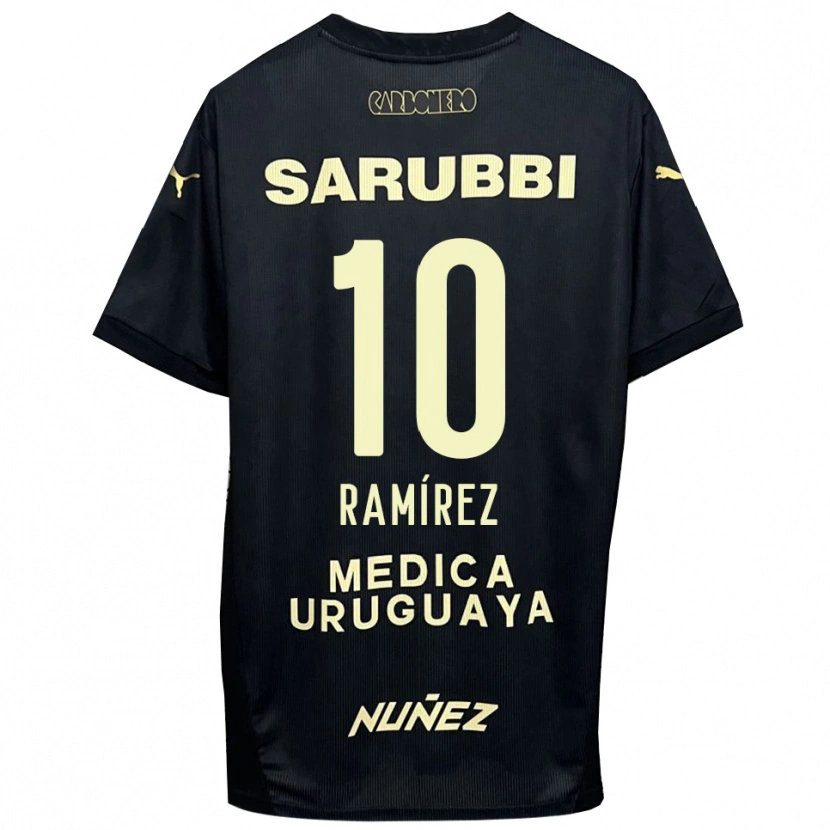 Danxen Criança Camisola Gastón Ramírez #10 Preto Dourado Alternativa 2025/26 Camisa Brasil