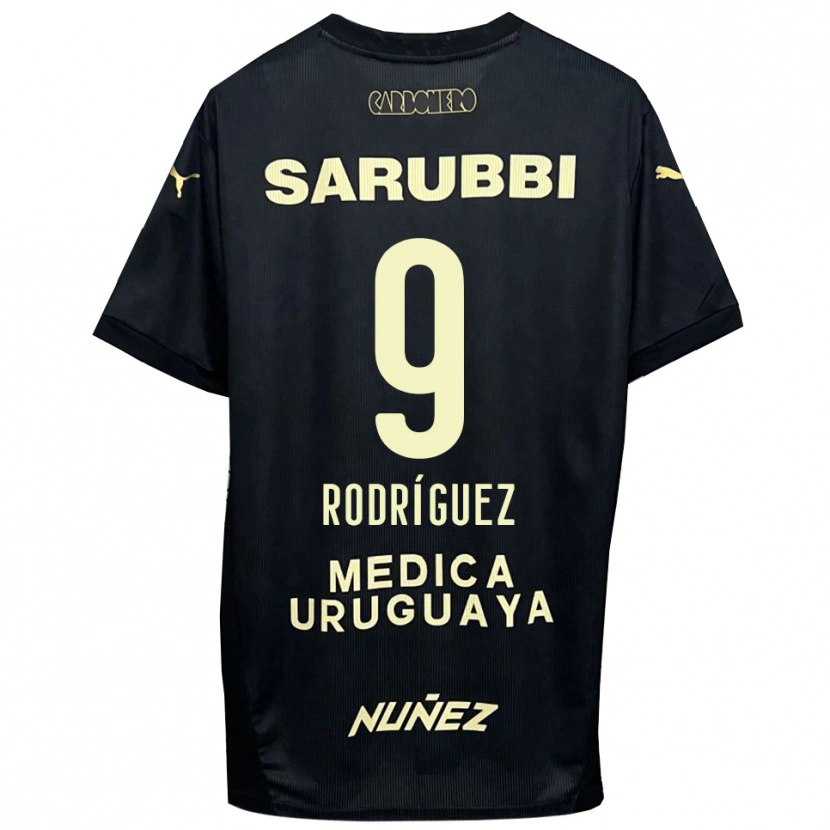 Danxen Criança Camisola Agustín Rodríguez #9 Preto Dourado Alternativa 2025/26 Camisa Brasil