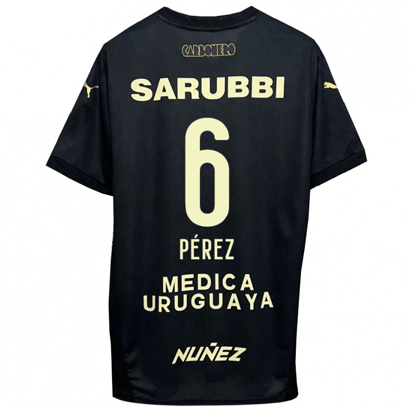 Danxen Criança Camisola Rodrigo Pérez #6 Preto Dourado Alternativa 2025/26 Camisa Brasil