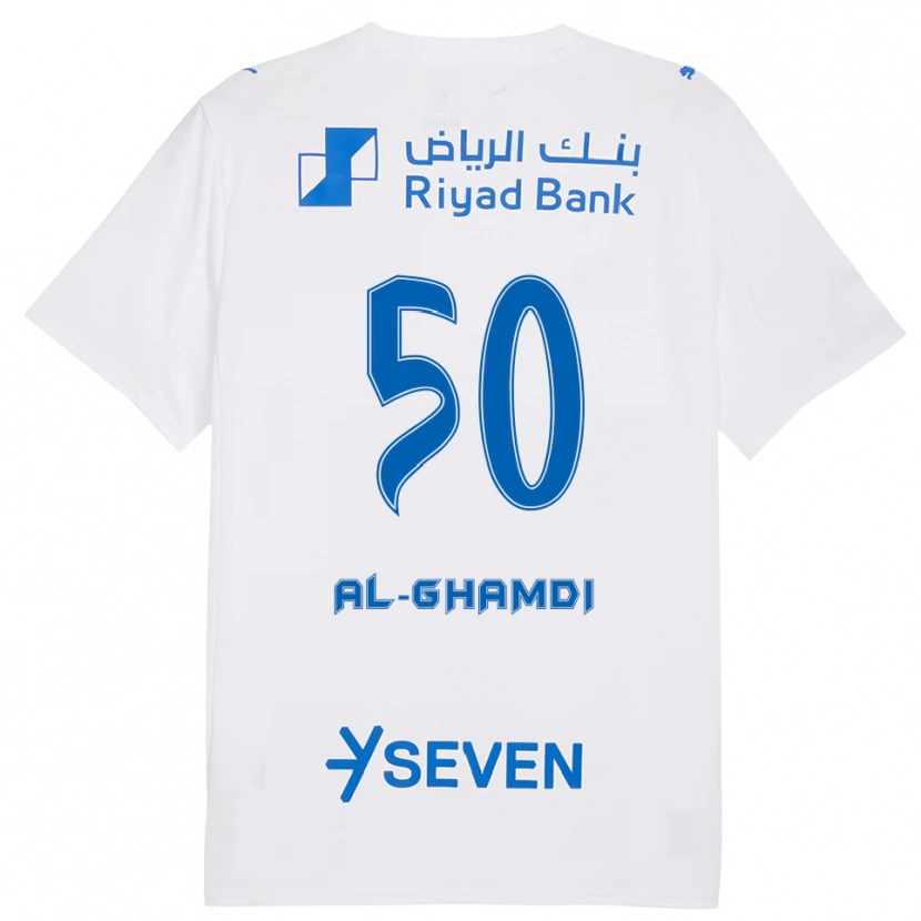 Danxen Criança Camisola Abdulelah Al-Ghamdi #50 Branco Azul Alternativa 2025/26 Camisa Brasil