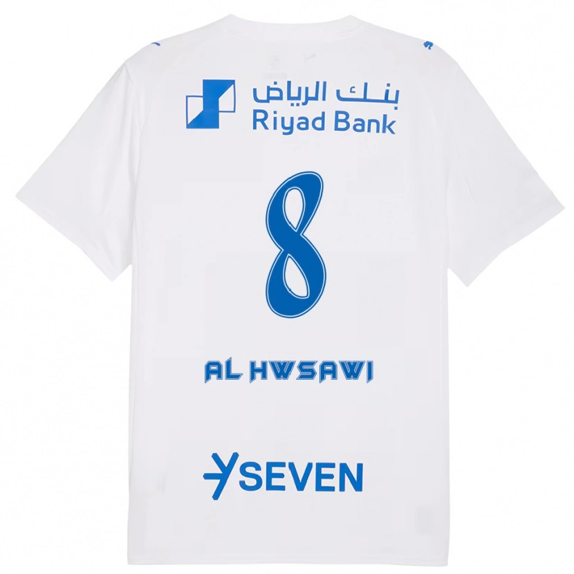 Danxen Criança Camisola Al Bandari Al-Hwsawi #8 Branco Azul Alternativa 2025/26 Camisa Brasil