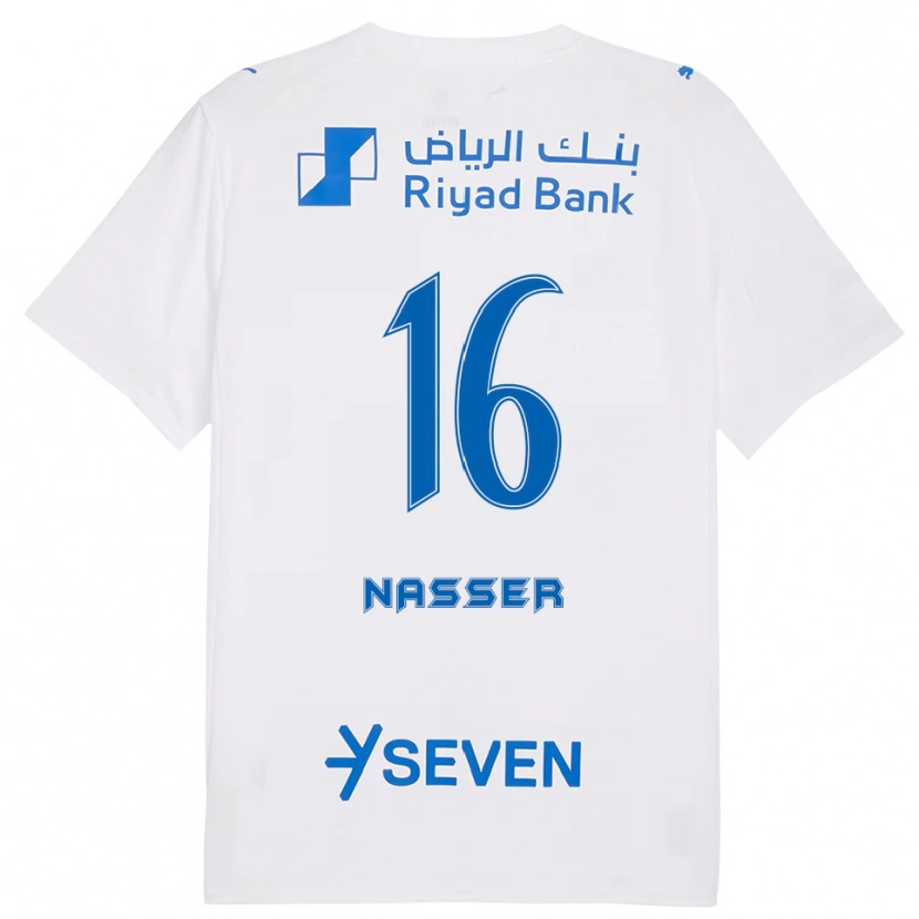 Danxen Criança Camisola Nasser Al-Dawsari #16 Branco Azul Alternativa 2025/26 Camisa Brasil