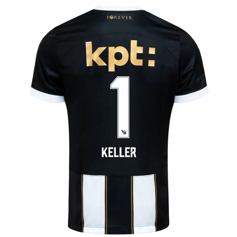 Danxen Criança Camisola Marvin Keller #1 Preto Branco Alternativa 2025/26 Camisa Brasil