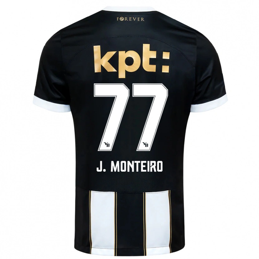 Danxen Criança Camisola Joël Monteiro #77 Preto Branco Alternativa 2025/26 Camisa Brasil