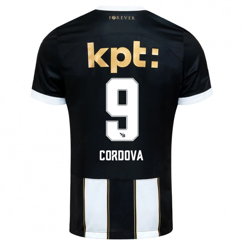 Danxen Criança Camisola Sergio Córdova #9 Preto Branco Alternativa 2025/26 Camisa Brasil