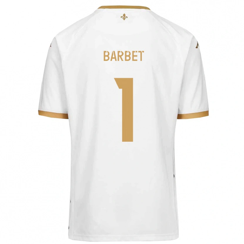 Danxen Criança Camisola Hugo Barbet #1 Branco Dourado Alternativa 2025/26 Camisa Brasil