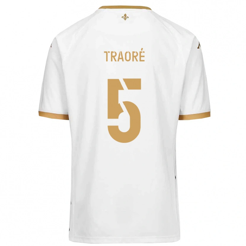 Danxen Criança Camisola Franck Traoré #5 Branco Dourado Alternativa 2025/26 Camisa Brasil