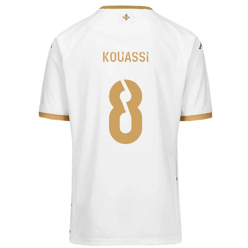 Danxen Criança Camisola Odilon Kouassi #8 Branco Dourado Alternativa 2025/26 Camisa Brasil