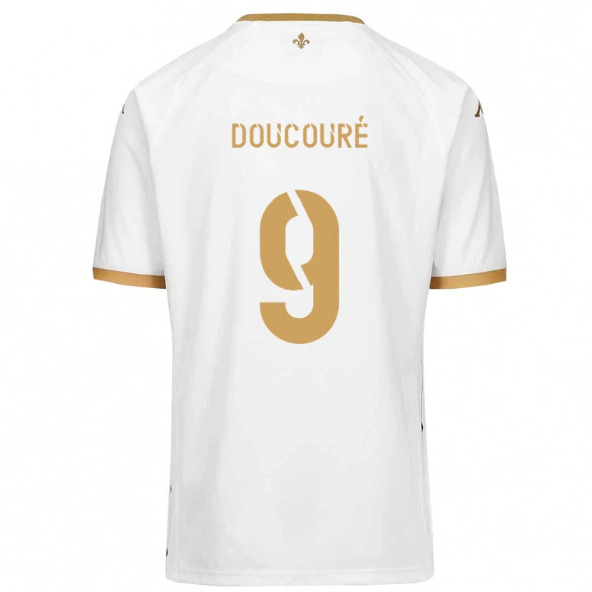 Danxen Criança Camisola Ibrahima Doucouré #9 Branco Dourado Alternativa 2025/26 Camisa Brasil
