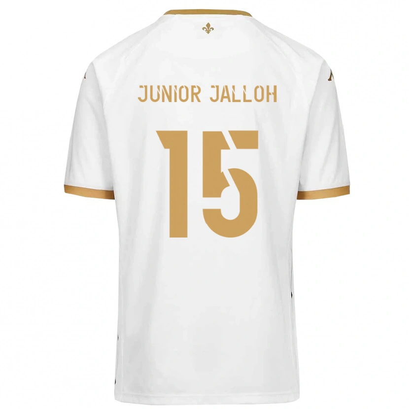 Danxen Criança Camisola Abubakar Junior Jalloh #15 Branco Dourado Alternativa 2025/26 Camisa Brasil