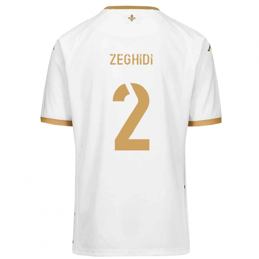 Danxen Criança Camisola Yanis Zeghidi #2 Branco Dourado Alternativa 2025/26 Camisa Brasil