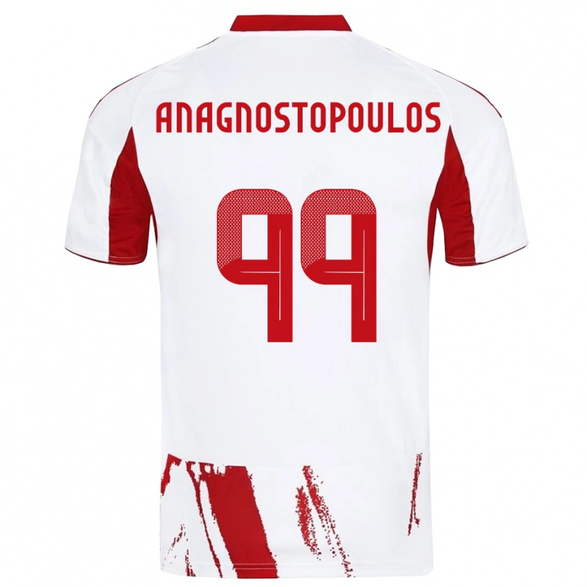 Danxen Criança Camisola Alexandros Anagnostopoulos #99 Branco Vermelho Alternativa 2025/26 Camisa Brasil