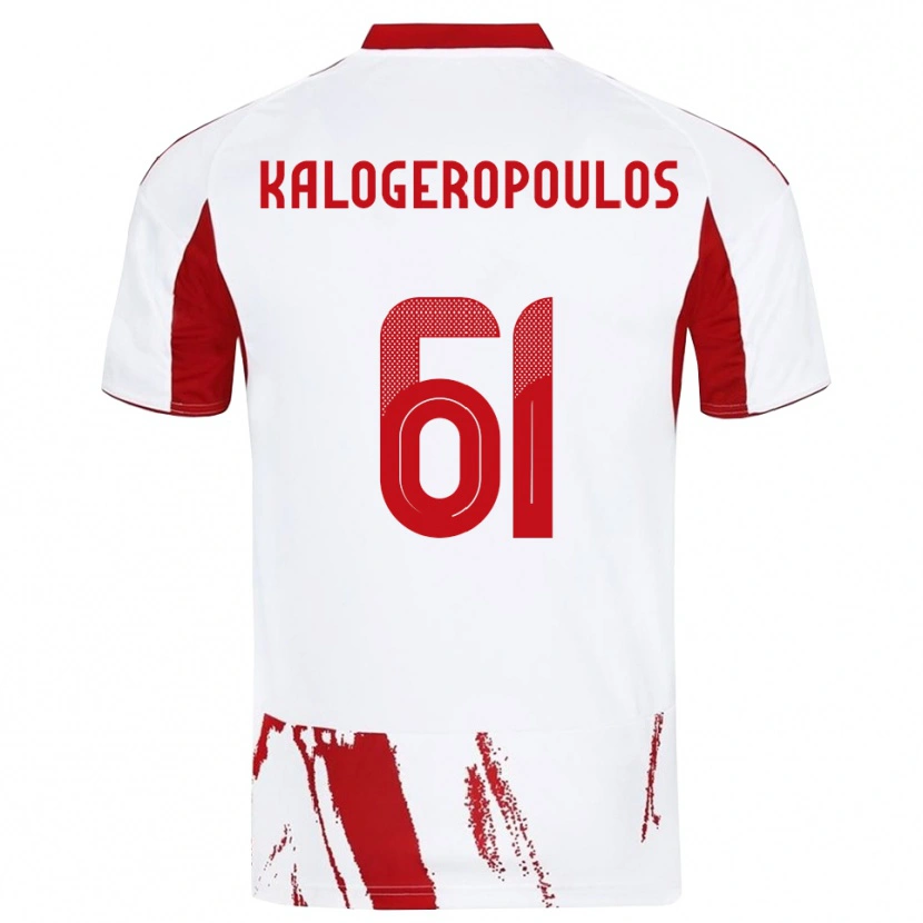 Danxen Criança Camisola Alexios Kalogeropoulos #61 Branco Vermelho Alternativa 2025/26 Camisa Brasil