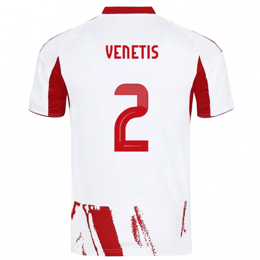 Danxen Criança Camisola Theodoros Venetis #2 Branco Vermelho Alternativa 2025/26 Camisa Brasil