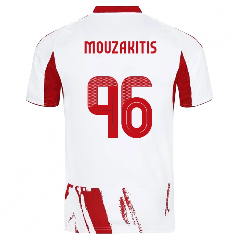 Danxen Criança Camisola Christos Mouzakitis #96 Branco Vermelho Alternativa 2025/26 Camisa Brasil