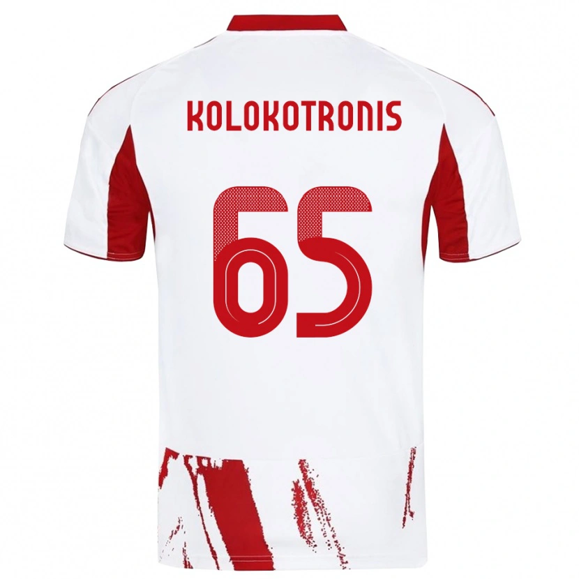 Danxen Criança Camisola Petros Kolokotronis #65 Branco Vermelho Alternativa 2025/26 Camisa Brasil