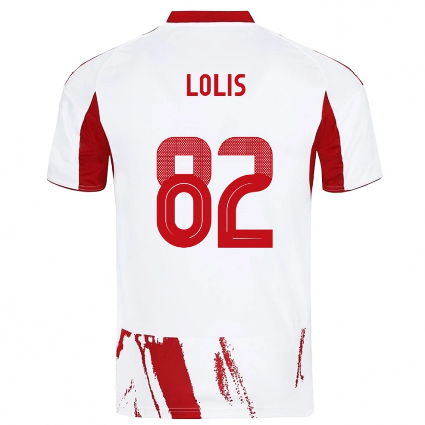 Danxen Criança Camisola Nikolaos Lolis #82 Branco Vermelho Alternativa 2025/26 Camisa Brasil