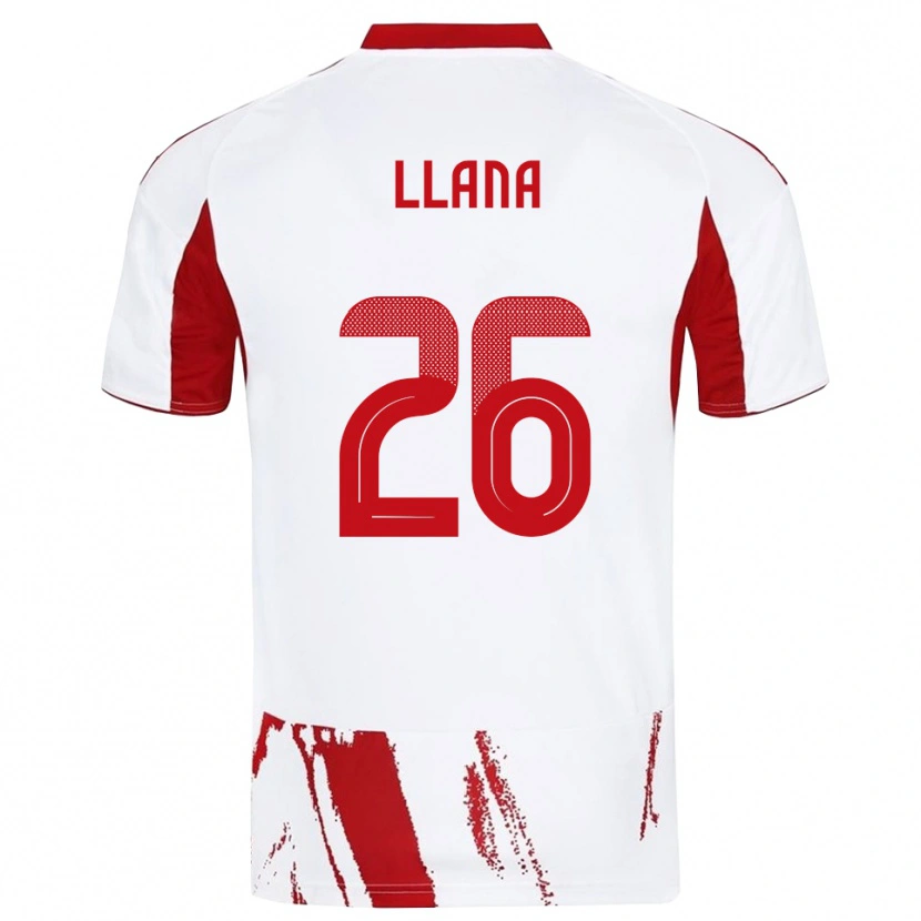 Danxen Criança Camisola Andreas Llana #26 Branco Vermelho Alternativa 2025/26 Camisa Brasil