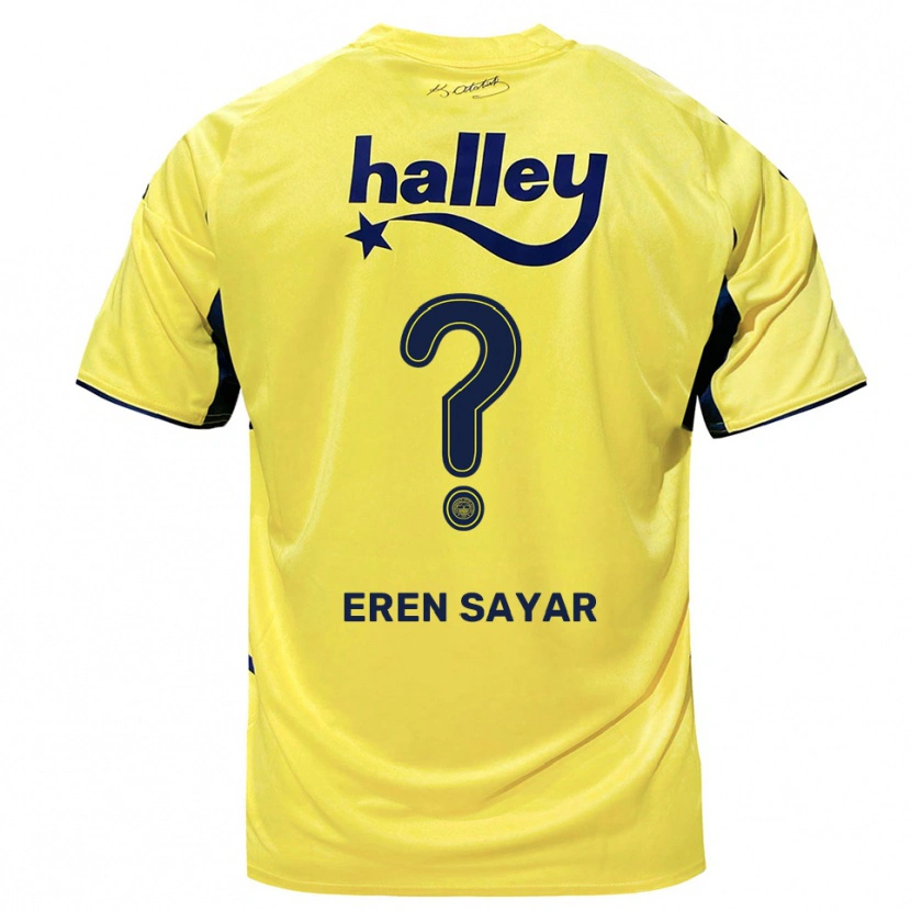 Danxen Criança Camisola Emin Eren Sayar #0 Amarelo Marinho Alternativa 2025/26 Camisa Brasil