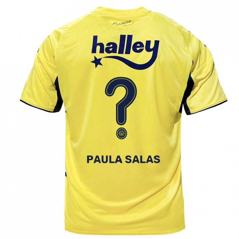Danxen Criança Camisola María Paula Salas #0 Amarelo Marinho Alternativa 2025/26 Camisa Brasil