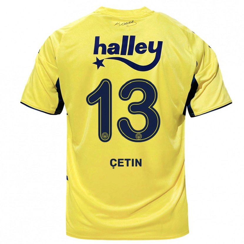 Danxen Criança Camisola Tarık Çetin #13 Amarelo Marinho Alternativa 2025/26 Camisa Brasil
