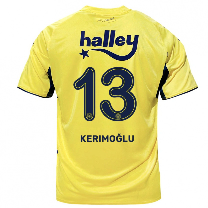 Danxen Criança Camisola Zeynep Kerimoğlu #13 Amarelo Marinho Alternativa 2025/26 Camisa Brasil